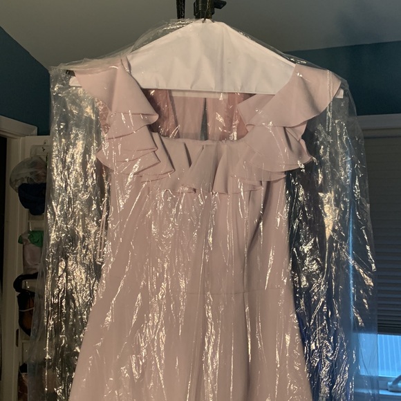 French Connection Lavender Periwinkle Ruffle Off-the-Shoulder Dress Size 4 - Picture 4 of 8